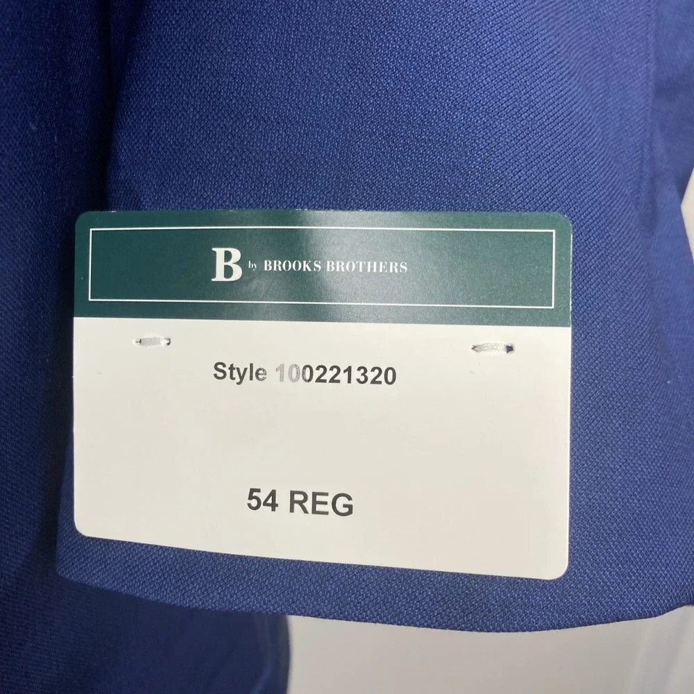 B By Brooks Brothers Men's Blue Classic-Fit‎ Stretch Wool Suit Jacket Size 54R